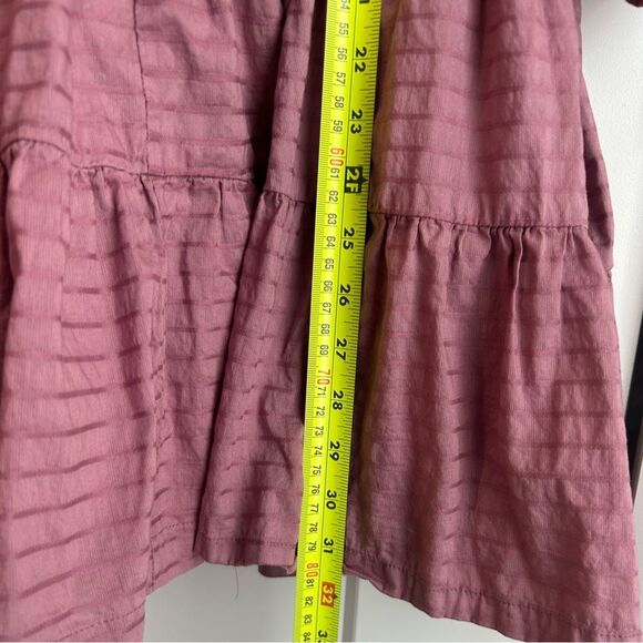 Summersalt S Cotton Swing Tiered Mini Dress Plum Cottagecore Bohemian Oversized - Picture 7 of 9